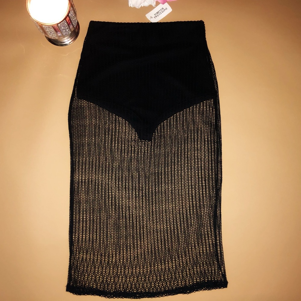 Black see through skirt